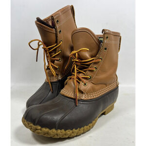 LL BEAN Bean Boots Womens 7 GORE-TEX 8" Duck Insulated Leather Winter Snow Brown